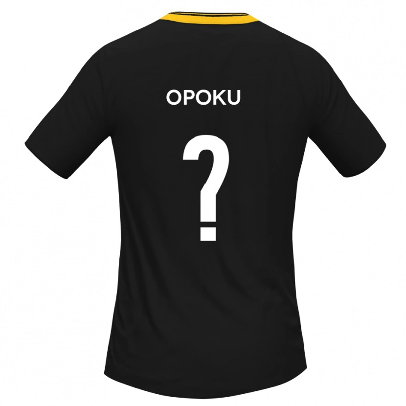 Danxen Børn Michael Opoku #0 Sort Gul Udebane Spillertrøjer 2025/26 Trøje T-Shirt
