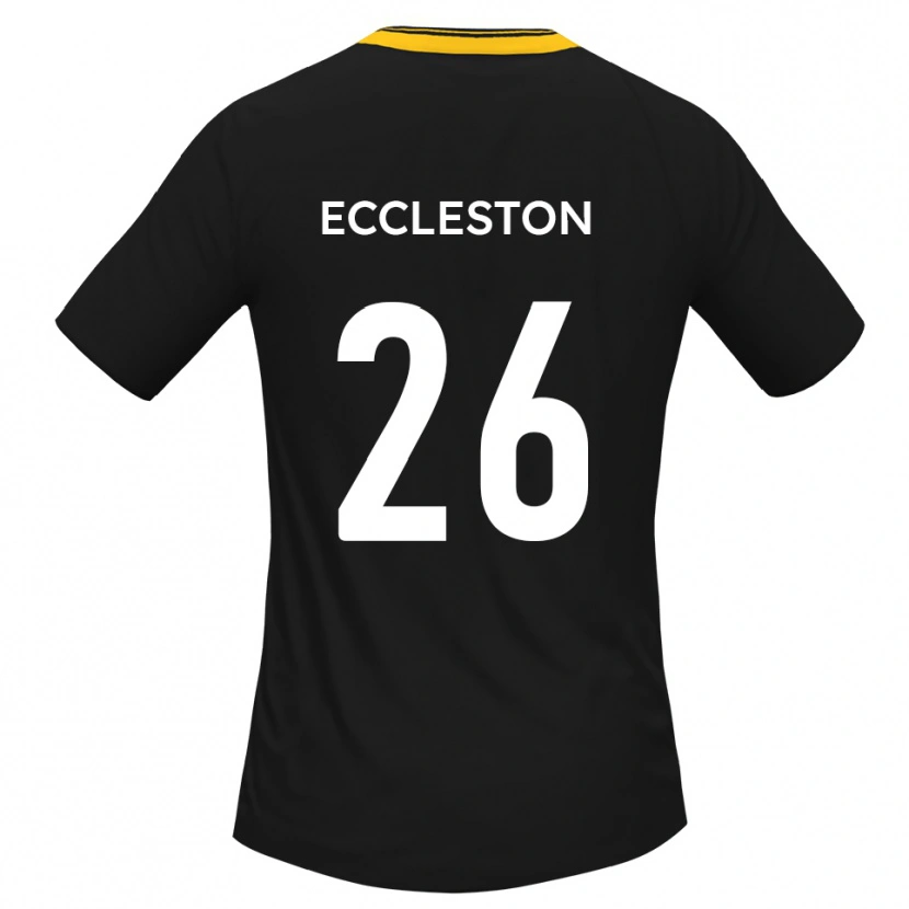 Danxen Børn Junior Eccleston #26 Sort Gul Udebane Spillertrøjer 2025/26 Trøje T-Shirt