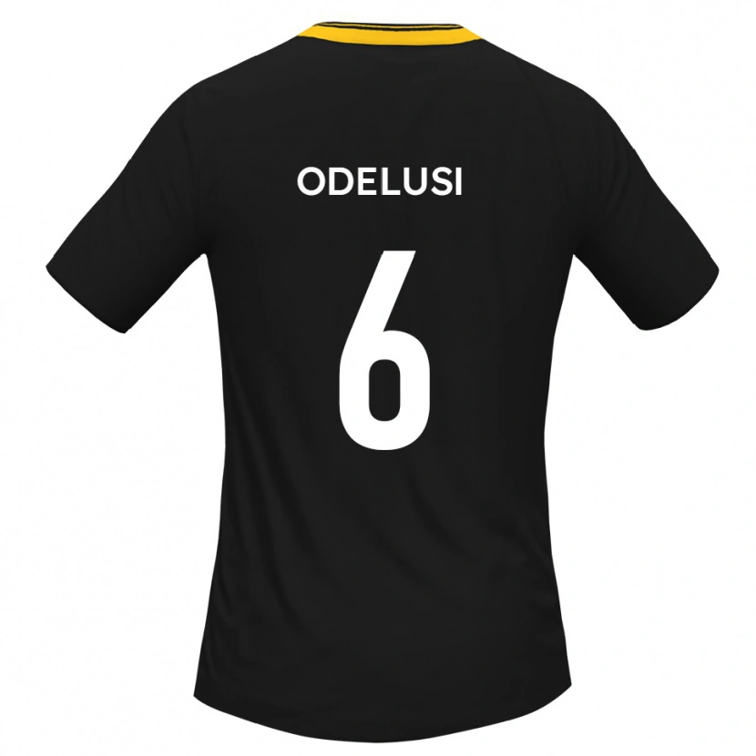 Danxen Børn Siju Odelusi #6 Sort Gul Udebane Spillertrøjer 2025/26 Trøje T-Shirt