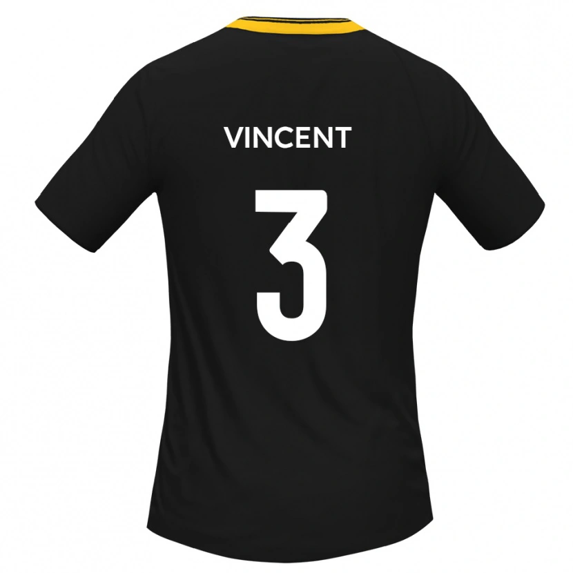 Danxen Børn Liam Vincent #3 Sort Gul Udebane Spillertrøjer 2025/26 Trøje T-Shirt
