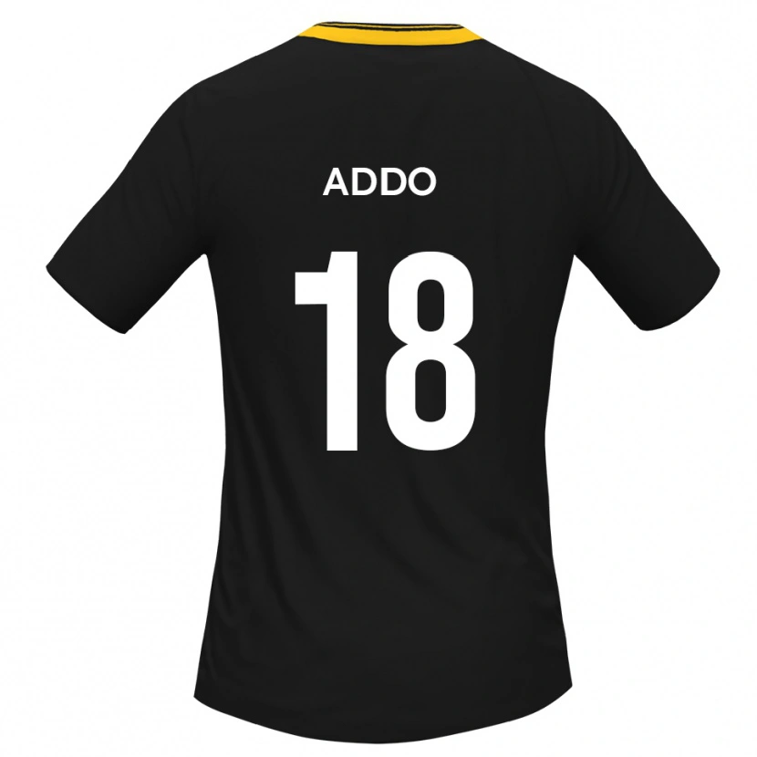 Danxen Børn Samuel Addo #18 Sort Gul Udebane Spillertrøjer 2025/26 Trøje T-Shirt