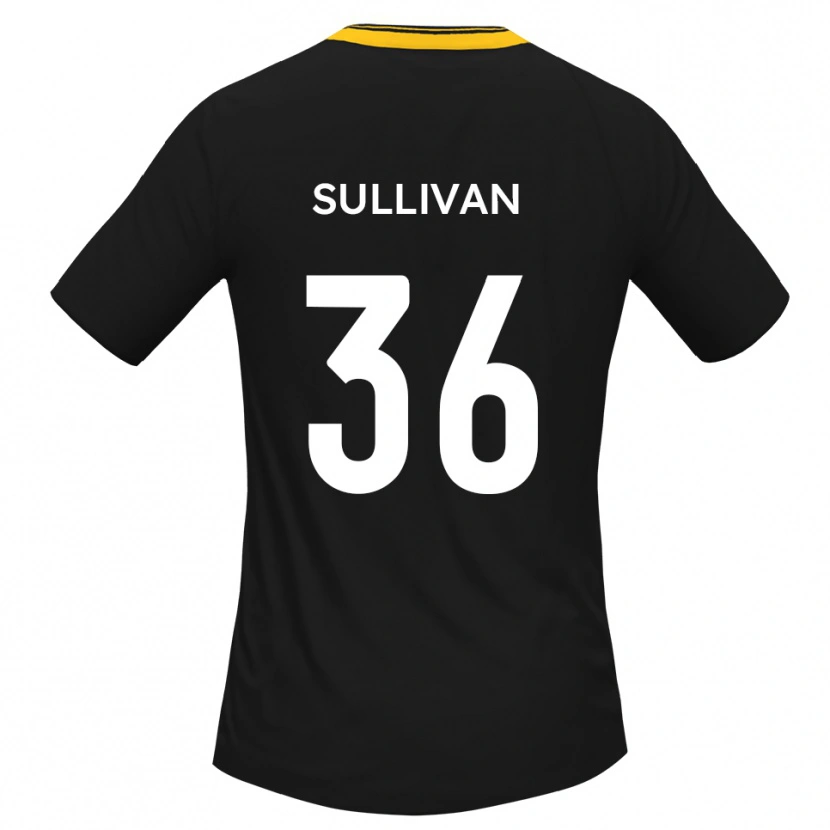 Danxen Børn Cameron Sullivan #36 Sort Gul Udebane Spillertrøjer 2025/26 Trøje T-Shirt