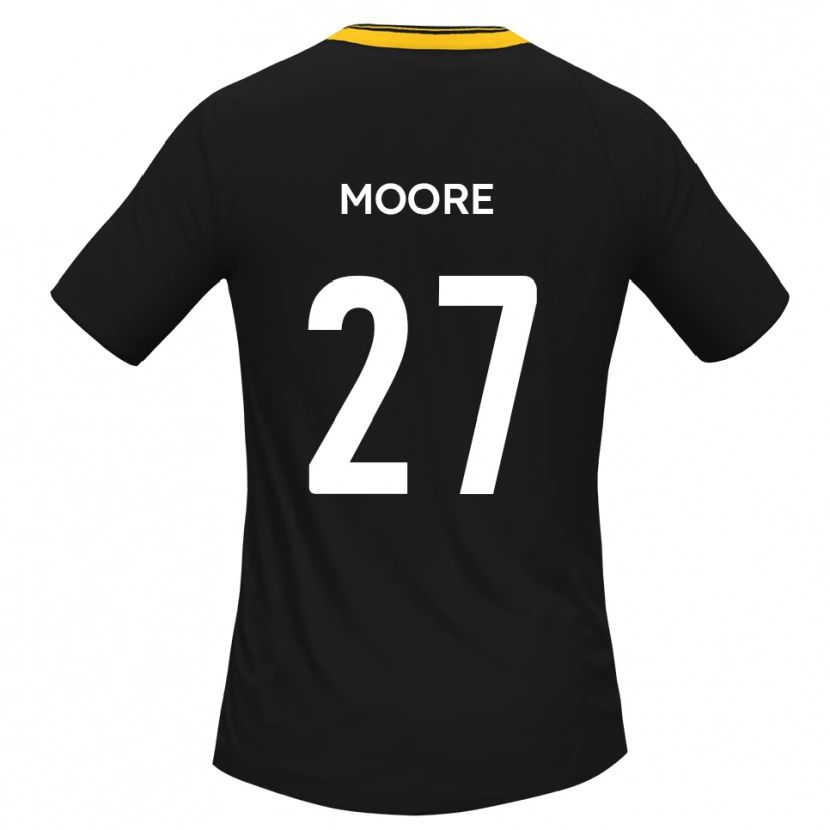 Danxen Børn Liam Moore #27 Sort Gul Udebane Spillertrøjer 2025/26 Trøje T-Shirt
