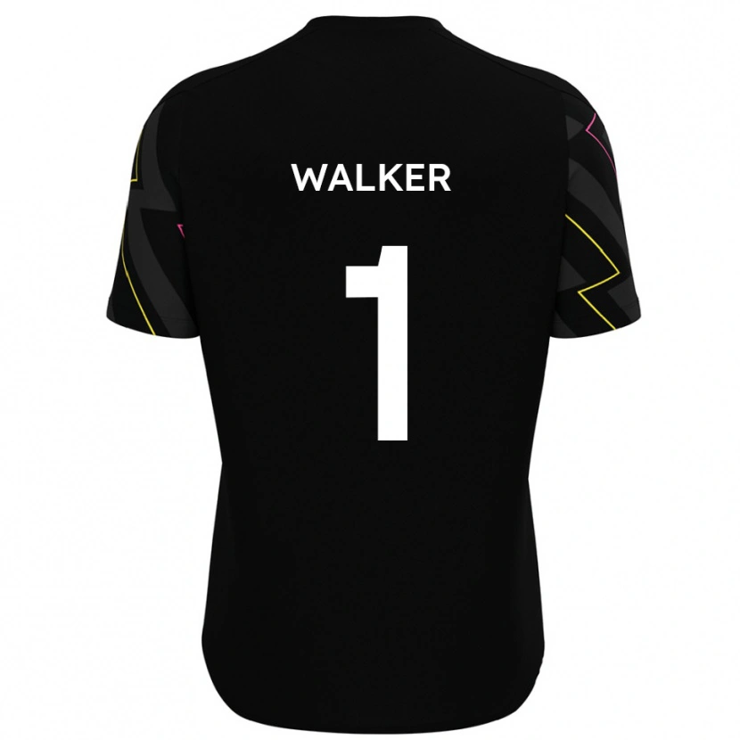 Danxen Børn Laurie Walker #1 Sort Grå Udebane Spillertrøjer 2025/26 Trøje T-Shirt
