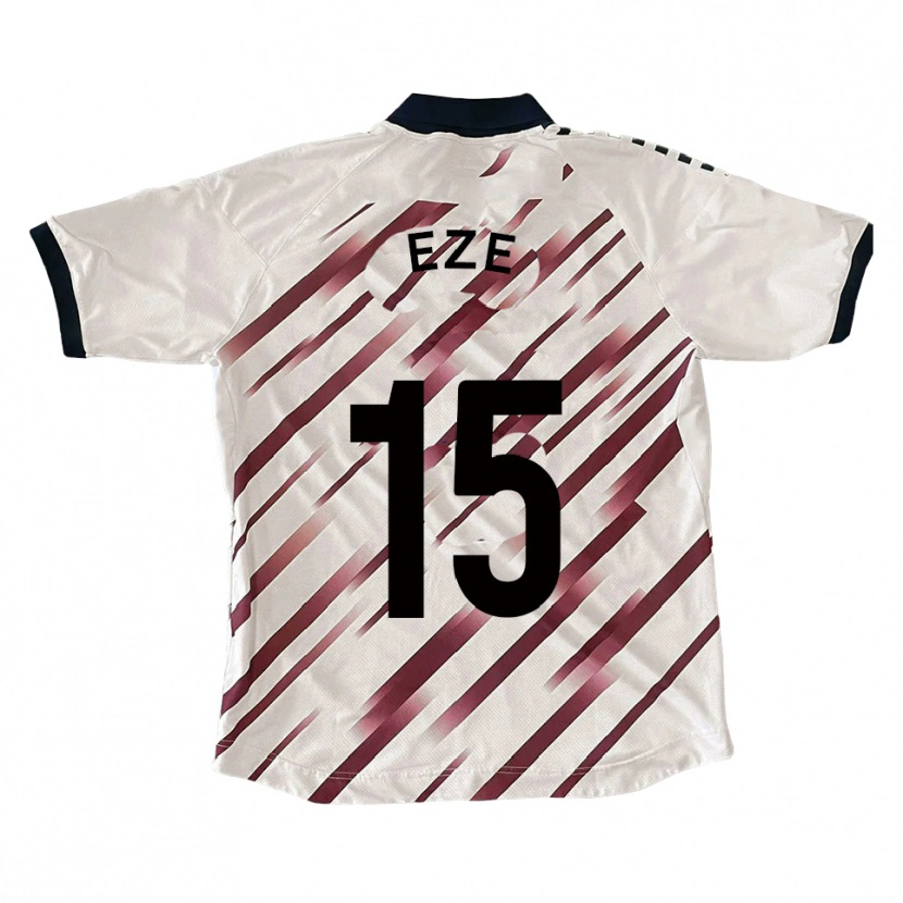 Danxen Børn Dubem Eze #15 Hvid Rød Udebane Spillertrøjer 2025/26 Trøje T-Shirt