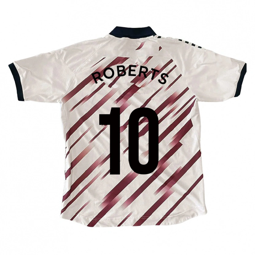 Danxen Børn Callum Roberts #10 Hvid Rød Udebane Spillertrøjer 2025/26 Trøje T-Shirt