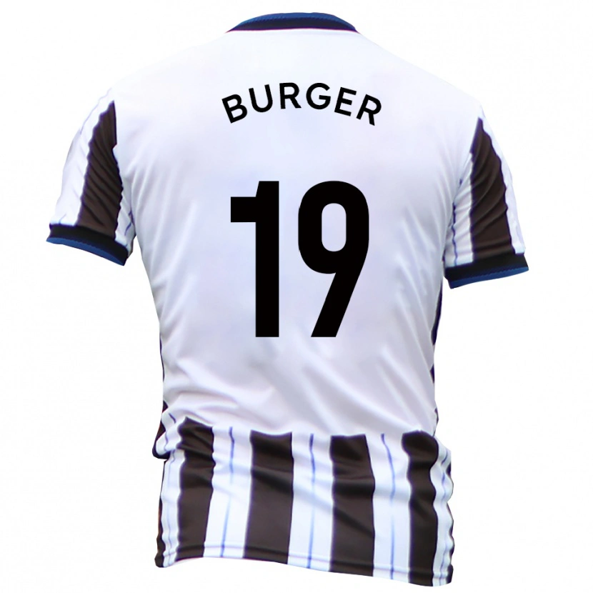 Danxen Børn Jake Burger #19 Hvid Sort Udebane Spillertrøjer 2025/26 Trøje T-Shirt