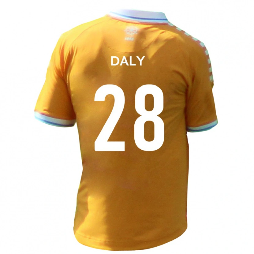 Danxen Børn Matty Daly #28 Gul Blå Udebane Spillertrøjer 2025/26 Trøje T-Shirt