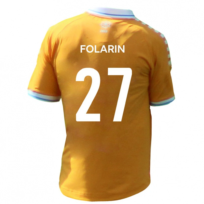 Danxen Børn Sam Folarin #27 Gul Blå Udebane Spillertrøjer 2025/26 Trøje T-Shirt