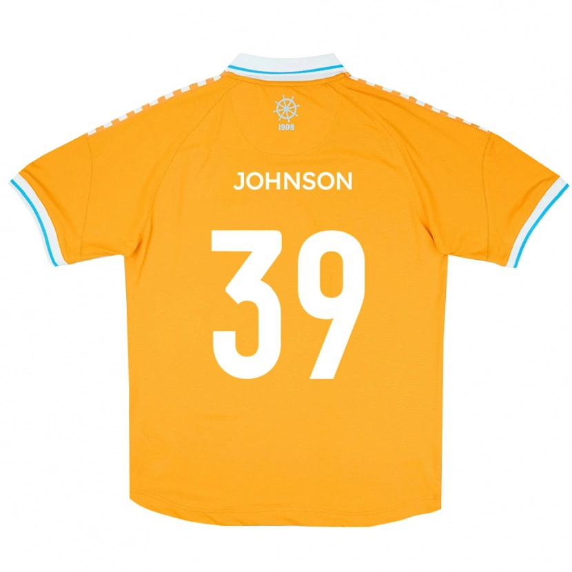 Danxen Børn Danny Johnson #39 Gul Blå Udebane Spillertrøjer 2025/26 Trøje T-Shirt