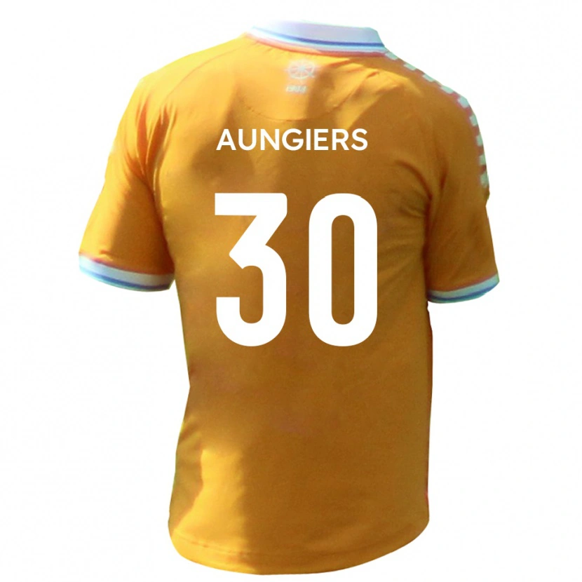 Danxen Børn Joe Aungiers #30 Gul Blå Udebane Spillertrøjer 2025/26 Trøje T-Shirt