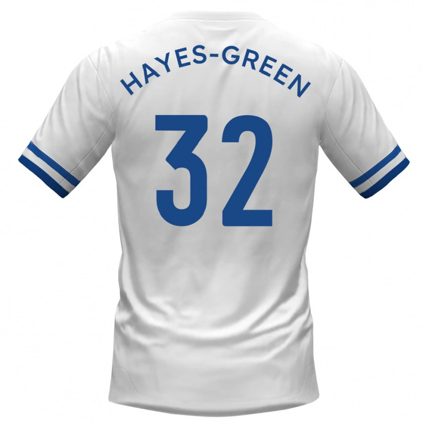 Danxen Børn Charlie Hayes-Green #32 Hvid Blå Udebane Spillertrøjer 2025/26 Trøje T-Shirt