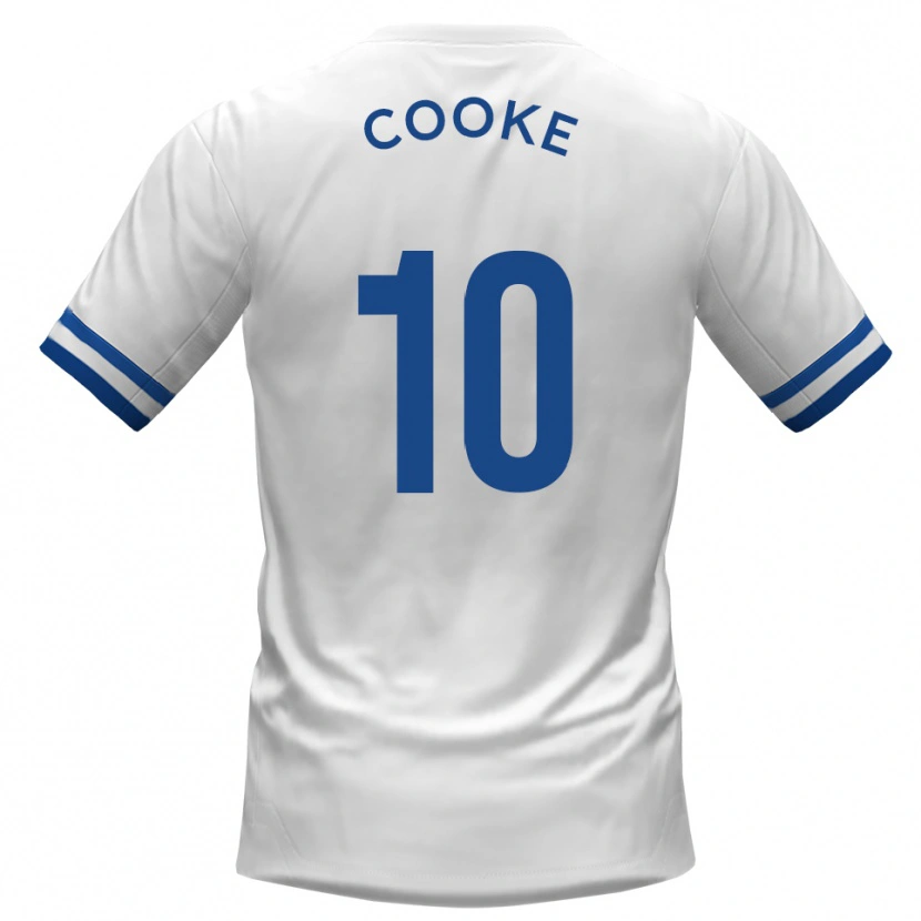 Danxen Børn Jamie Cooke #10 Hvid Blå Udebane Spillertrøjer 2025/26 Trøje T-Shirt