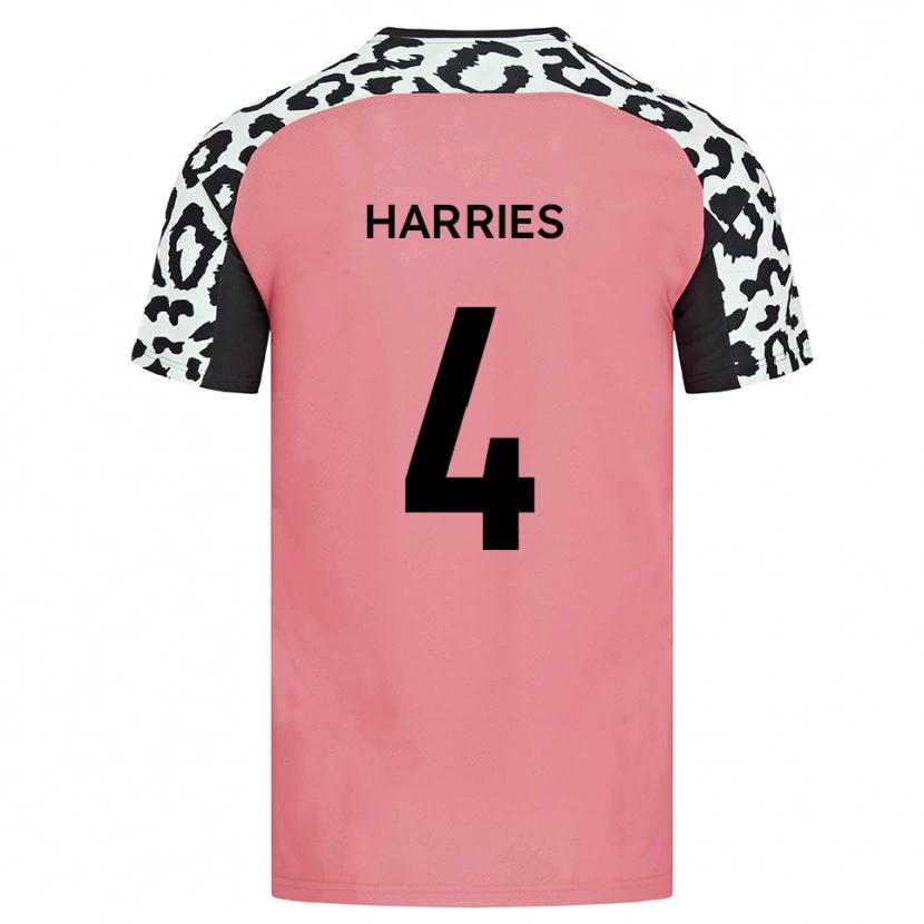 Danxen Børn Cian Harries #4 Pink Sort Udebane Spillertrøjer 2025/26 Trøje T-Shirt