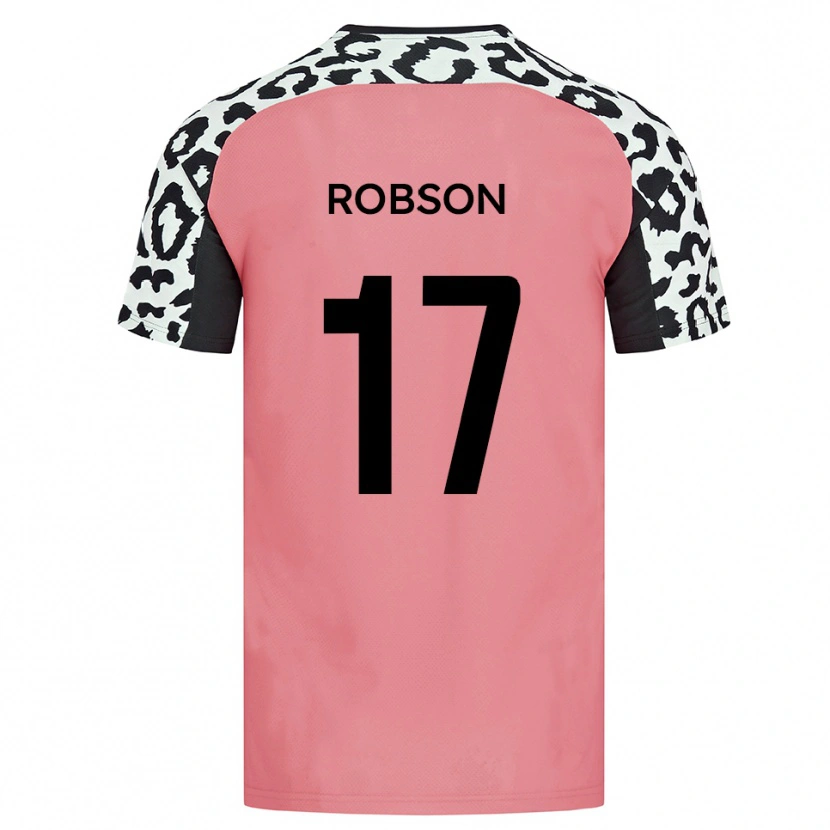 Danxen Børn Jamie Robson #17 Pink Sort Udebane Spillertrøjer 2025/26 Trøje T-Shirt