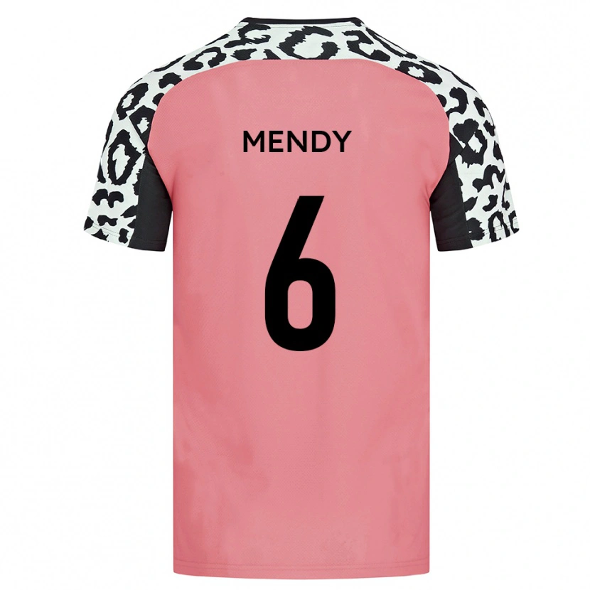 Danxen Børn Laurent Mendy #6 Pink Sort Udebane Spillertrøjer 2025/26 Trøje T-Shirt