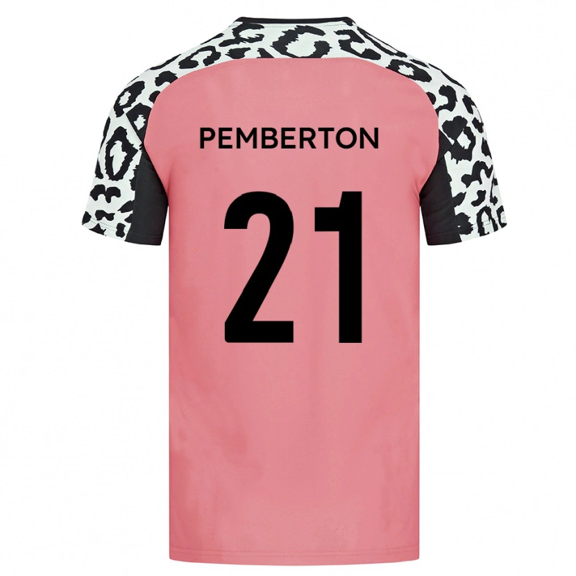 Danxen Børn Tre Pemberton #21 Pink Sort Udebane Spillertrøjer 2025/26 Trøje T-Shirt