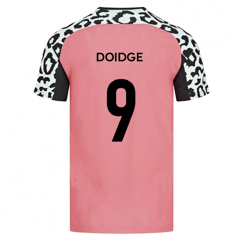 Danxen Børn Christian Doidge #9 Pink Sort Udebane Spillertrøjer 2025/26 Trøje T-Shirt