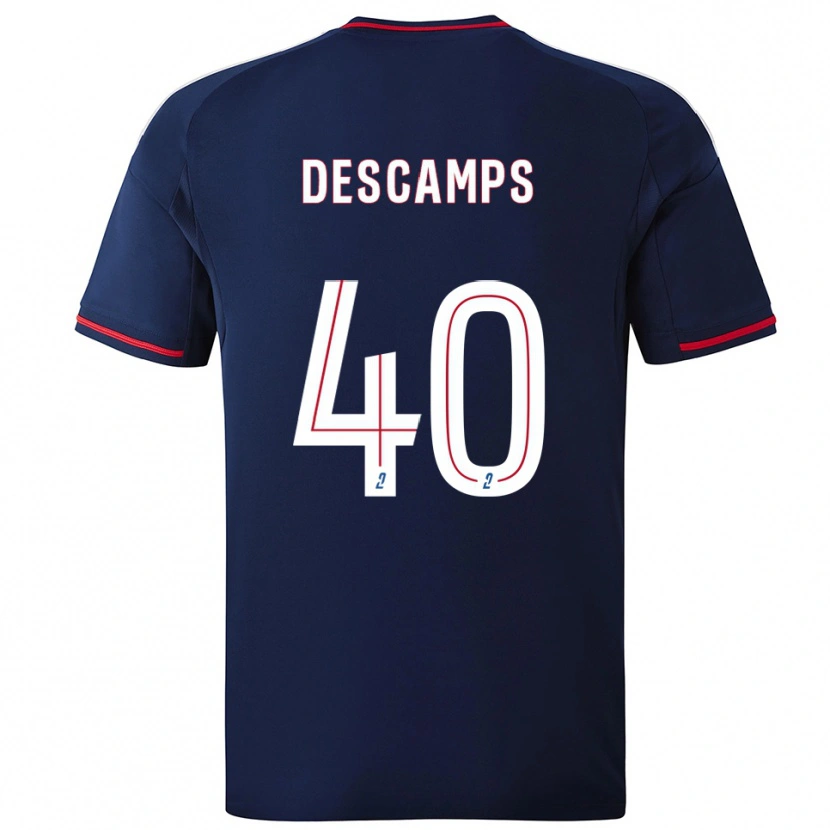 Danxen Børn Rémy Descamps #40 Marine Rød Udebane Spillertrøjer 2025/26 Trøje T-Shirt