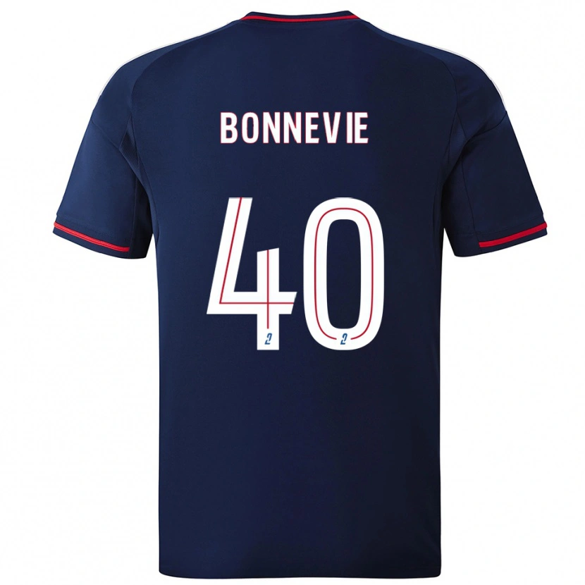 Danxen Børn Kayne Bonnevie #40 Marine Rød Udebane Spillertrøjer 2025/26 Trøje T-Shirt