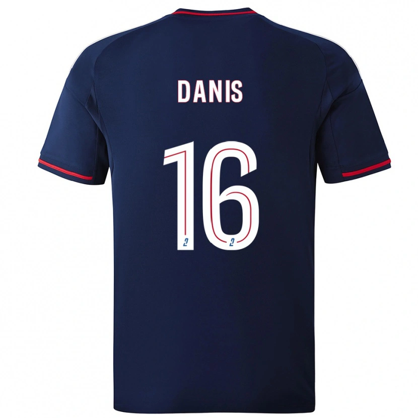 Danxen Børn Adrien Danis #16 Marine Rød Udebane Spillertrøjer 2025/26 Trøje T-Shirt
