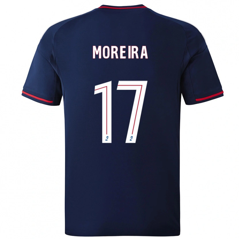 Danxen Børn Afonso Moreira #17 Marine Rød Udebane Spillertrøjer 2025/26 Trøje T-Shirt