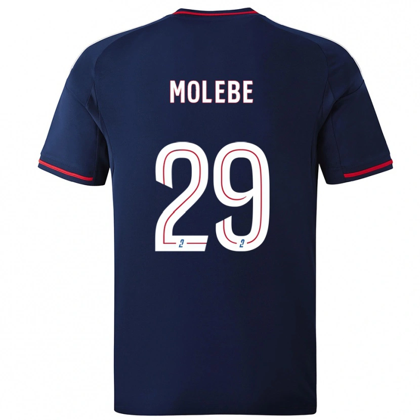 Danxen Børn Enzo Molebe #29 Marine Rød Udebane Spillertrøjer 2025/26 Trøje T-Shirt