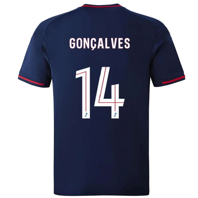 Danxen Børn Tiago Gonçalves #14 Marine Rød Udebane Spillertrøjer 2025/26 Trøje T-Shirt