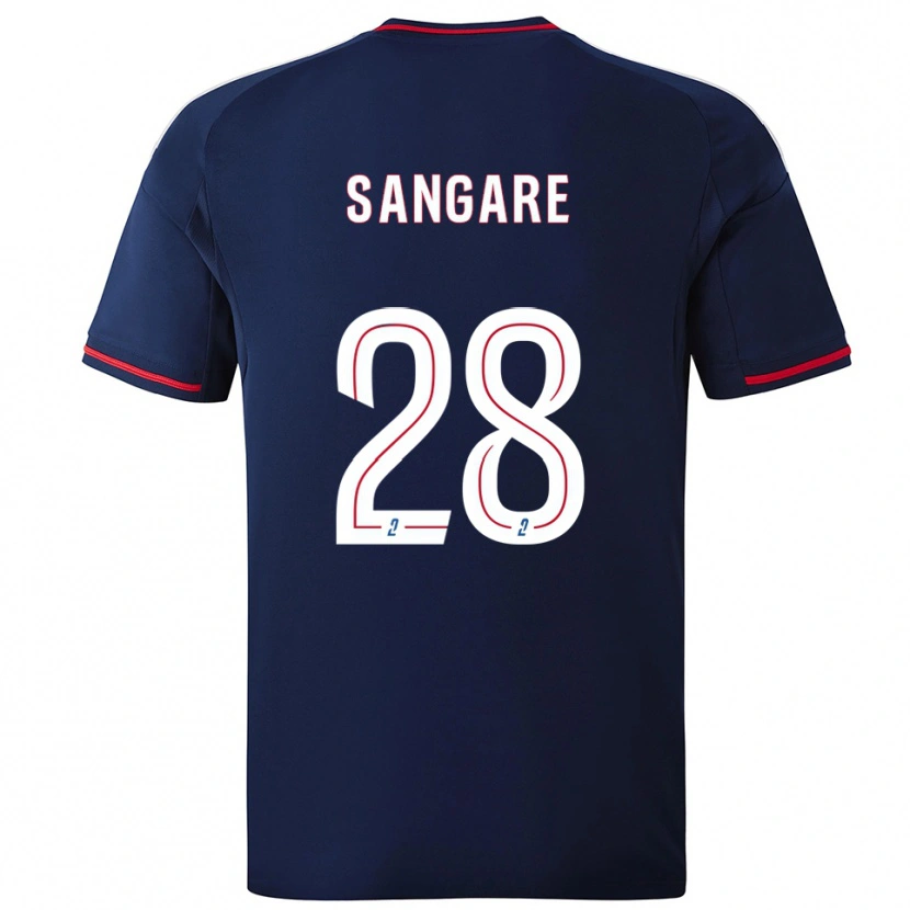 Danxen Børn Wassa Sangaré #28 Marine Rød Udebane Spillertrøjer 2025/26 Trøje T-Shirt