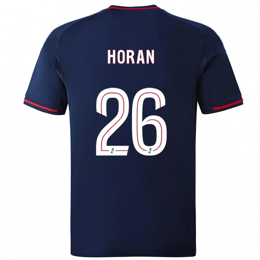 Danxen Børn Lindsey Horan #26 Marine Rød Udebane Spillertrøjer 2025/26 Trøje T-Shirt