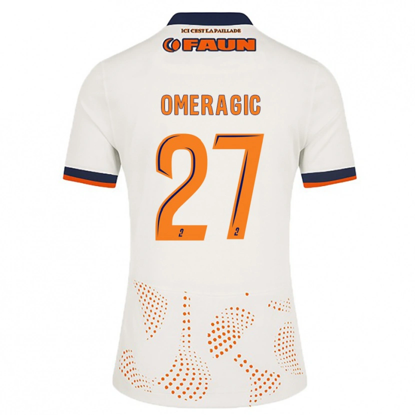 Danxen Børn Becir Omeragic #27 Hvid Orange Udebane Spillertrøjer 2025/26 Trøje T-Shirt