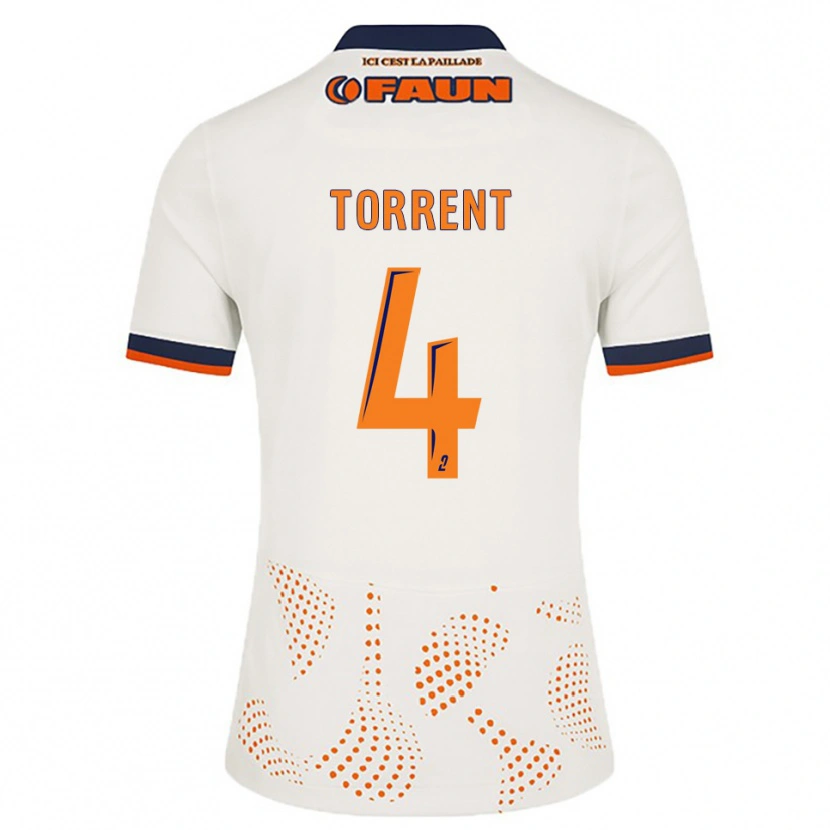 Danxen Børn Marion Torrent #4 Hvid Orange Udebane Spillertrøjer 2025/26 Trøje T-Shirt