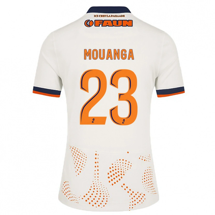 Danxen Børn Yaël Mouanga #23 Hvid Orange Udebane Spillertrøjer 2025/26 Trøje T-Shirt