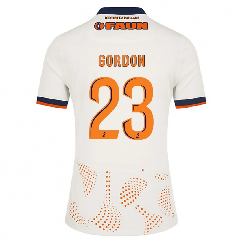 Danxen Børn Sh'nia Gordon #23 Hvid Orange Udebane Spillertrøjer 2025/26 Trøje T-Shirt
