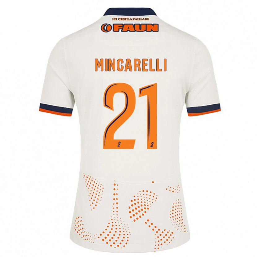 Danxen Børn Lucas Mincarelli #21 Hvid Orange Udebane Spillertrøjer 2025/26 Trøje T-Shirt