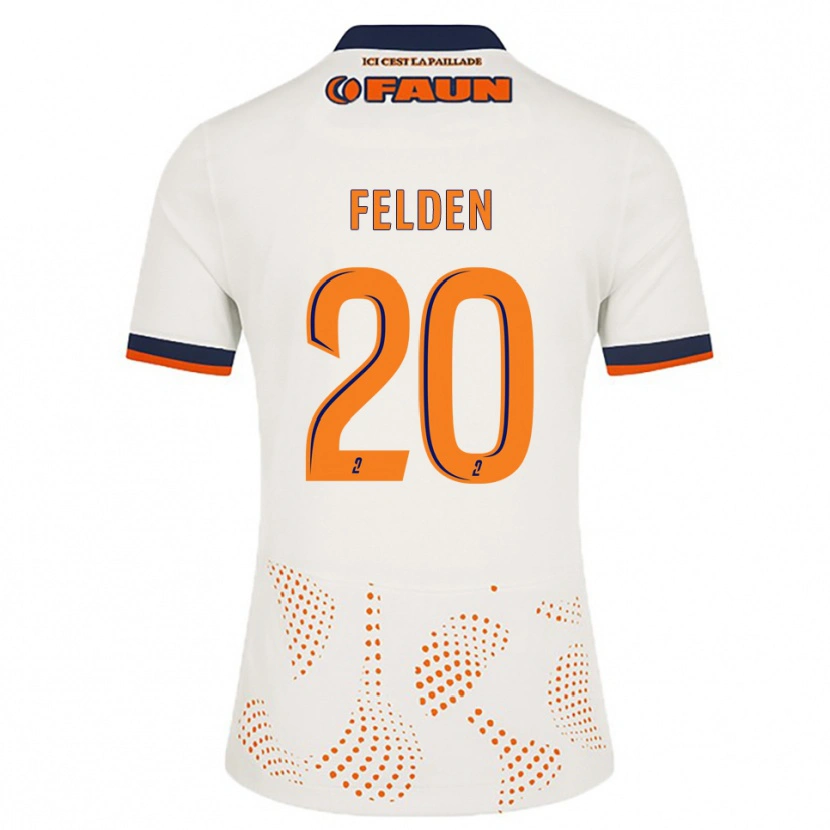 Danxen Børn Agathe Felden #20 Hvid Orange Udebane Spillertrøjer 2025/26 Trøje T-Shirt
