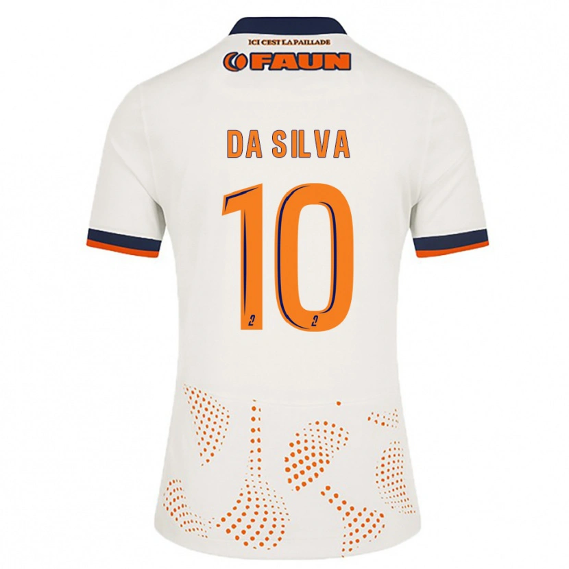 Danxen Børn Lucas Da Silva #10 Hvid Orange Udebane Spillertrøjer 2025/26 Trøje T-Shirt