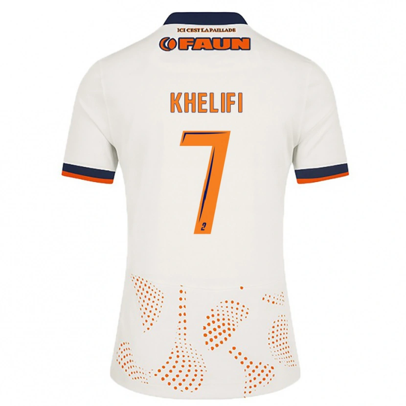 Danxen Børn Léa Khelifi #7 Hvid Orange Udebane Spillertrøjer 2025/26 Trøje T-Shirt