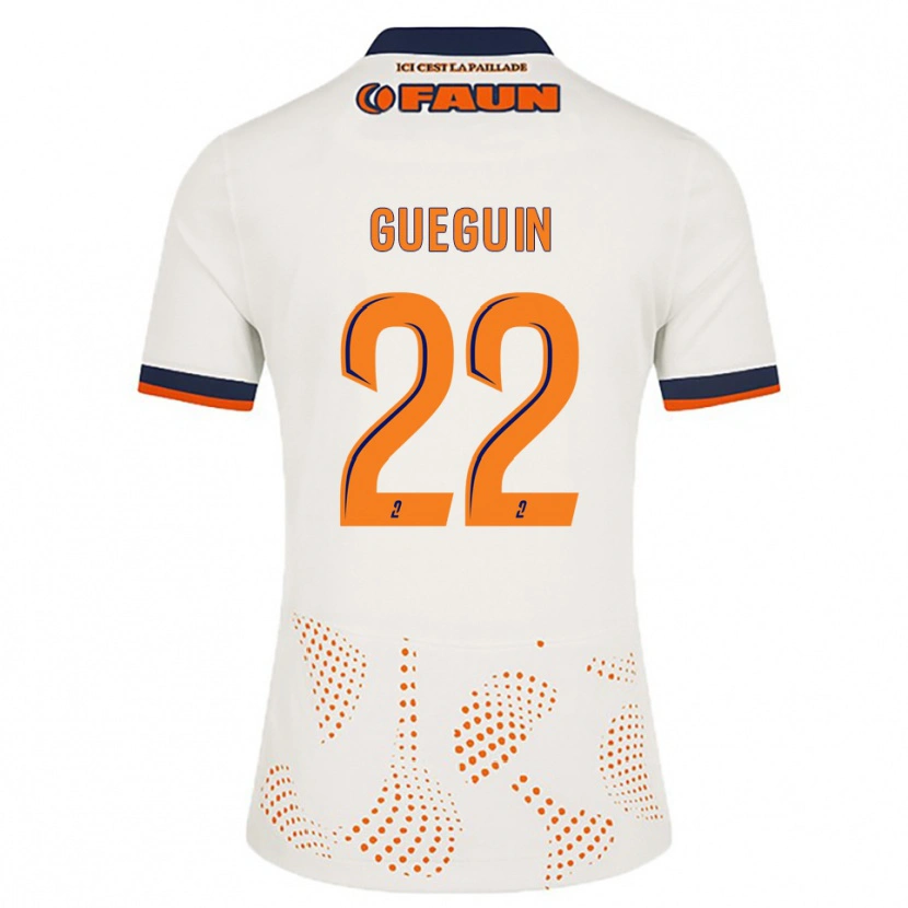 Danxen Børn Axel Guéguin #22 Hvid Orange Udebane Spillertrøjer 2025/26 Trøje T-Shirt