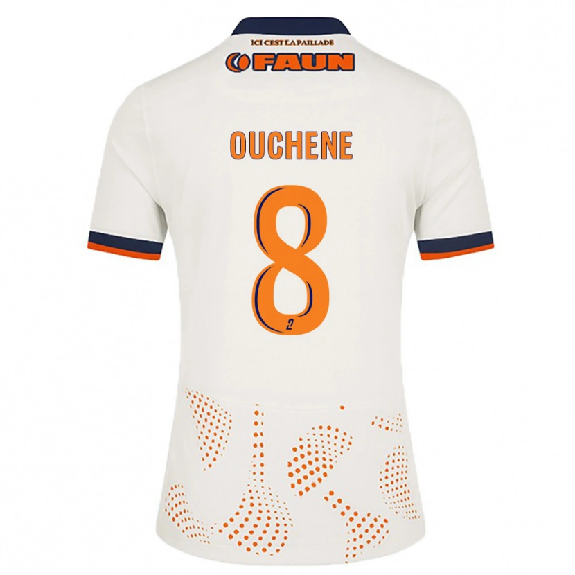 Danxen Børn Sonia Ouchene #8 Hvid Orange Udebane Spillertrøjer 2025/26 Trøje T-Shirt