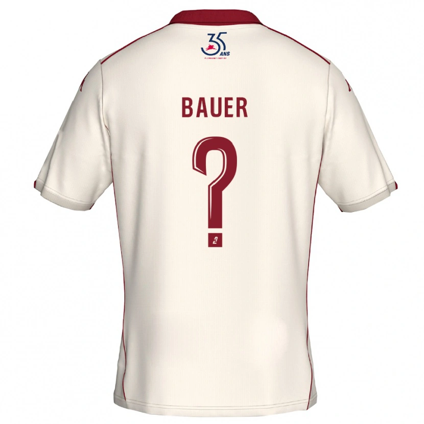 Danxen Børn Hugo Bauer #0 Hvid Burgundy Udebane Spillertrøjer 2025/26 Trøje T-Shirt