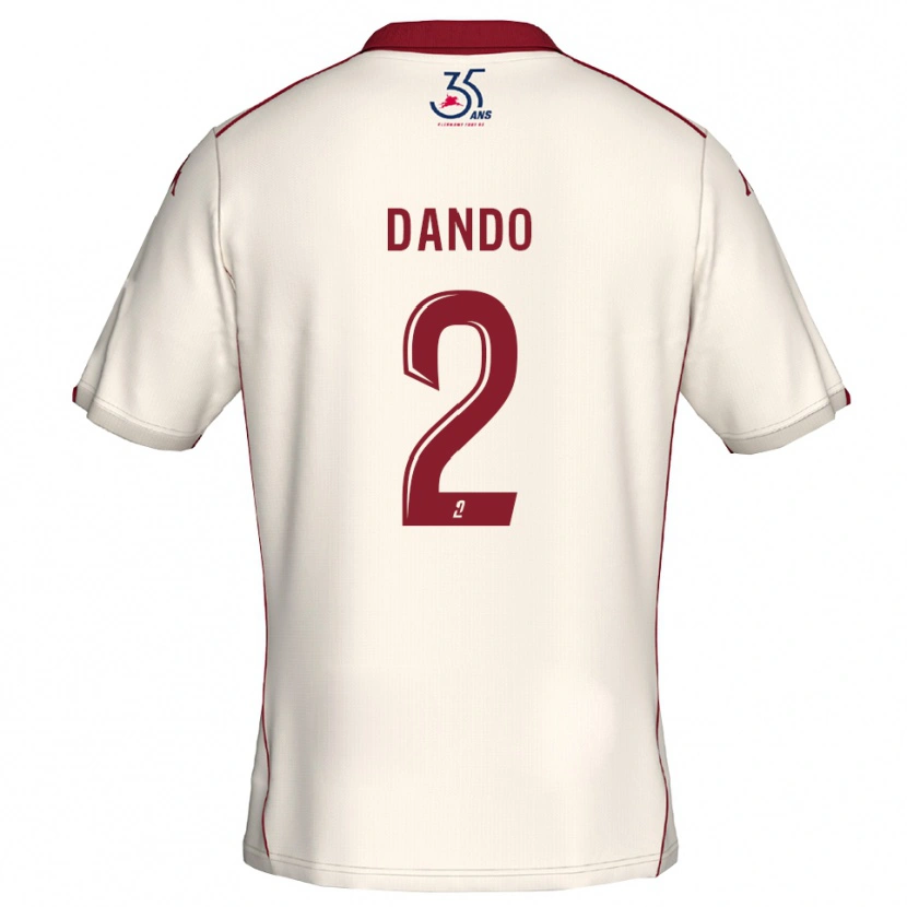 Danxen Børn Mathis Dando #2 Hvid Burgundy Udebane Spillertrøjer 2025/26 Trøje T-Shirt