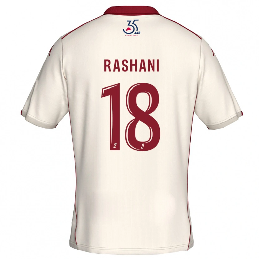 Danxen Børn Elbasan Rashani #18 Hvid Burgundy Udebane Spillertrøjer 2025/26 Trøje T-Shirt