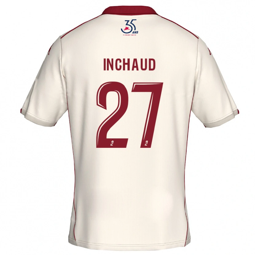 Danxen Børn Marks Inchaud #27 Hvid Burgundy Udebane Spillertrøjer 2025/26 Trøje T-Shirt