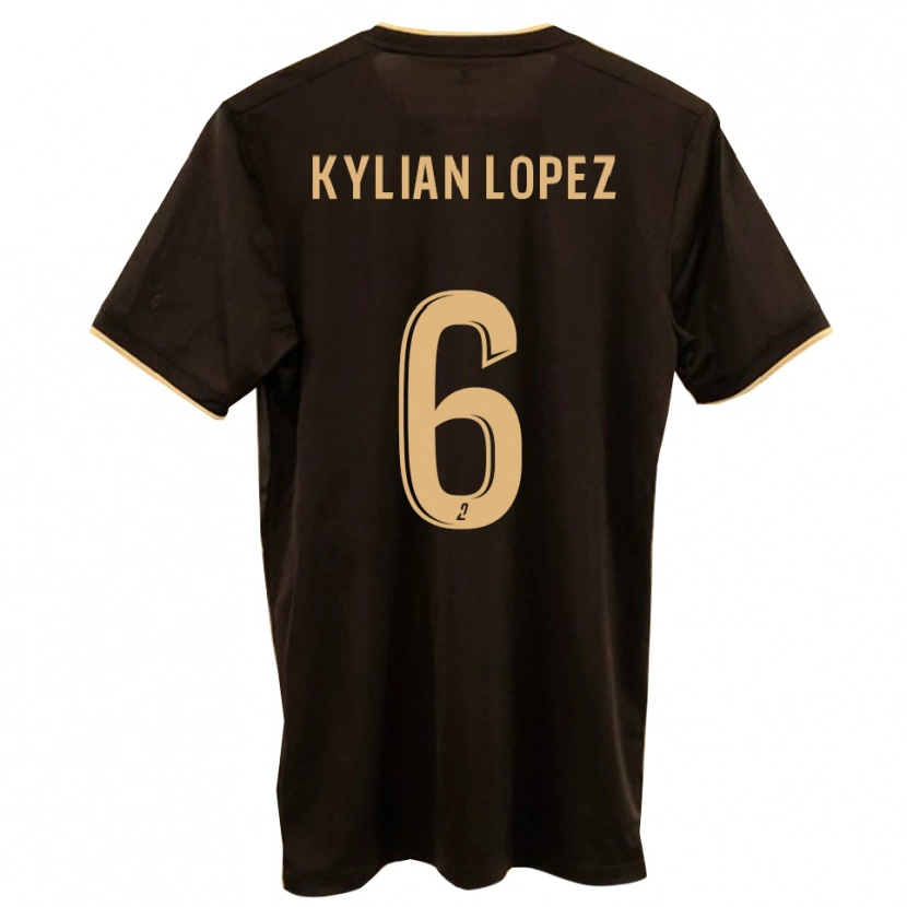 Danxen Børn Kylian Lopez #6 Blå Rød Udebane Spillertrøjer 2025/26 Trøje T-Shirt