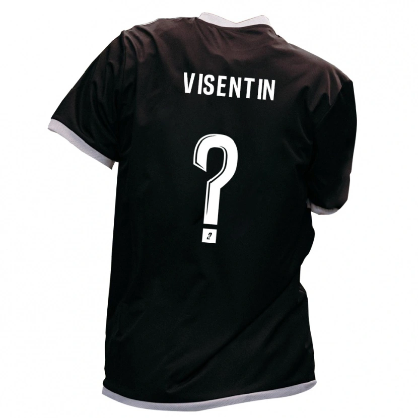 Danxen Børn Joao Visentin #0 Sort Guld Udebane Spillertrøjer 2025/26 Trøje T-Shirt