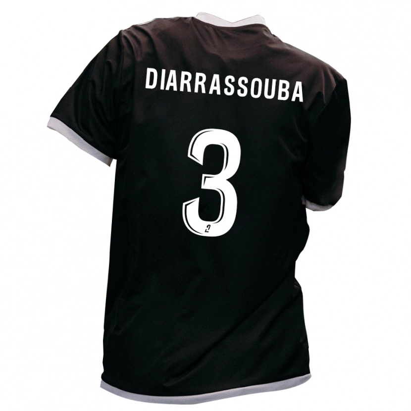 Danxen Børn Corneille Diarrassouba #3 Sort Guld Udebane Spillertrøjer 2025/26 Trøje T-Shirt