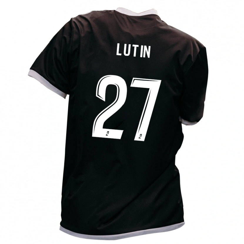 Danxen Børn Rayan Lutin #27 Sort Guld Udebane Spillertrøjer 2025/26 Trøje T-Shirt