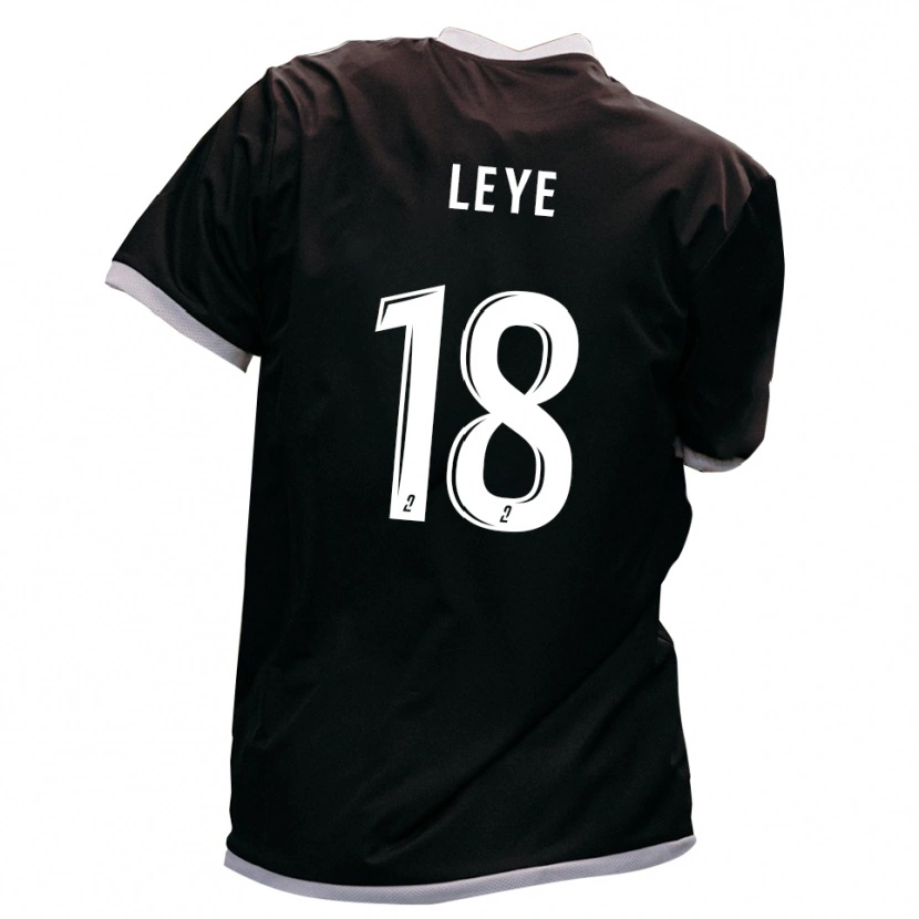 Danxen Børn Tidiane Leye #18 Sort Guld Udebane Spillertrøjer 2025/26 Trøje T-Shirt