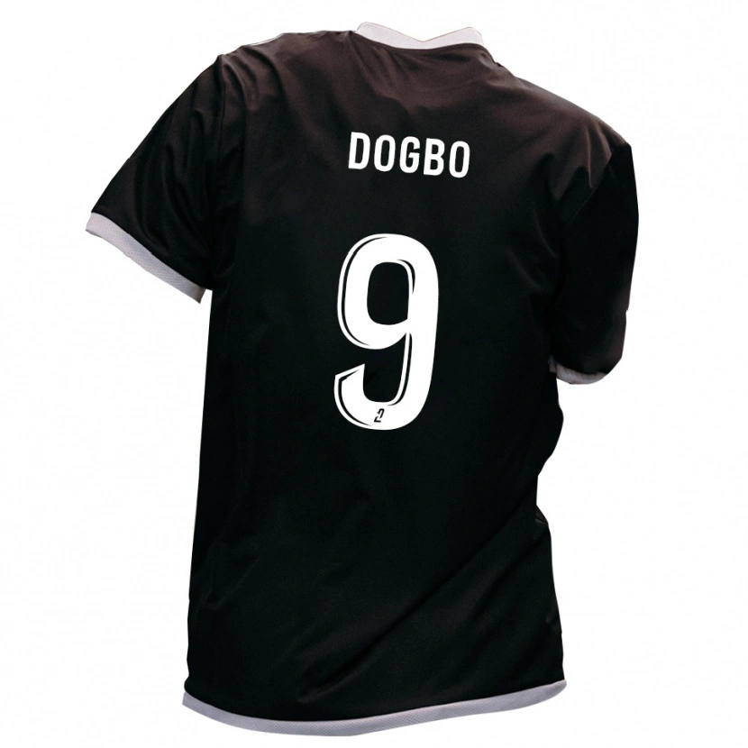 Danxen Børn Camron Dogbo #9 Sort Guld Udebane Spillertrøjer 2025/26 Trøje T-Shirt